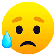 😥 Emoji Rosto Triste, Mas Aliviado na JoyPixels 7.0.