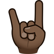 Emoji 🤘🏿 Segno Delle Corna: Carnagione Scura su JoyPixels 7.0.