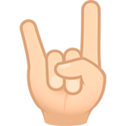 🤘🏻 Emoji Mano Haciendo El Signo De Cuernos: Tono De Piel Claro en JoyPixels 7.0.