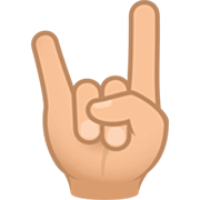 🤘🏼 Emoji Mano Haciendo El Signo De Cuernos: Tono De Piel Claro Medio en JoyPixels 7.0.