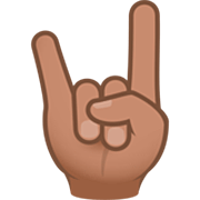 Emoji 🤘🏽 Segno Delle Corna: Carnagione Olivastra su JoyPixels 7.0.