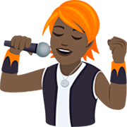 🧑🏿‍🎤 Emoji Sänger(in): dunkle Hautfarbe JoyPixels 7.0.