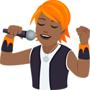 🧑🏾‍🎤 Emoji Sänger(in): mitteldunkle Hautfarbe JoyPixels 7.0.