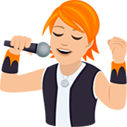 🧑🏼‍🎤 Emoji Cantante: Tono De Piel Claro Medio en JoyPixels 7.0.
