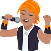 🧑🏽‍🎤 Emoji Sänger(in): mittlere Hautfarbe JoyPixels 7.0.