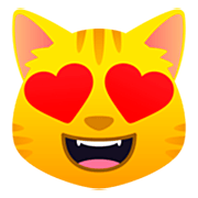 Émoji 😻 Chat Souriant Aux Yeux En Cœurs sur JoyPixels 7.0.