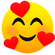 🥰 Emoji Cara Sonriendo Con Corazones en JoyPixels 7.0.