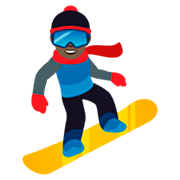 Emoji 🏂🏿 Persona Sullo Snowboard: Carnagione Scura su JoyPixels 7.0.
