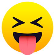 😝 Emoji Gesicht mit herausgestreckter Zunge und zusammengekniffenen Augen JoyPixels 7.0.