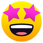 🤩 Emoji Rosto Com Olhar Maravilhado na JoyPixels 7.0.
