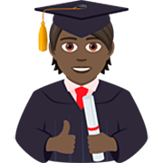 🧑🏿‍🎓 Emoji Student(in): dunkle Hautfarbe JoyPixels 7.0.