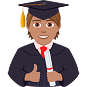 🧑🏽‍🎓 Emoji Student(in): mittlere Hautfarbe JoyPixels 7.0.