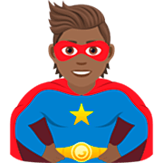 🦸🏾 Emoji Personaje De Superhéroe: Tono De Piel Oscuro Medio en JoyPixels 7.0.