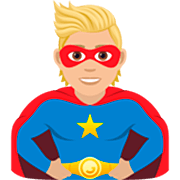 🦸🏼 Emoji Personaje De Superhéroe: Tono De Piel Claro Medio en JoyPixels 7.0.