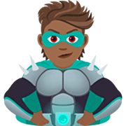 🦹🏾 Emoji Supervilão: Pele Morena Escura na JoyPixels 7.0.