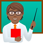 🧑🏾‍🏫 Emoji Professora Na Escola: Pele Morena Escura na JoyPixels 7.0.