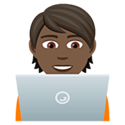 Emoji 🧑🏿‍💻 Persona Esperta Di Tecnologia: Carnagione Scura su JoyPixels 7.0.