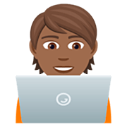 🧑🏾‍💻 Emoji Tecnólogo: Tono De Piel Oscuro Medio en JoyPixels 7.0.