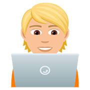 Emoji 🧑🏼‍💻 Persona Esperta Di Tecnologia: Carnagione Abbastanza Chiara su JoyPixels 7.0.