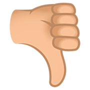 👎🏼 Emoji Daumen runter: mittelhelle Hautfarbe JoyPixels 7.0.