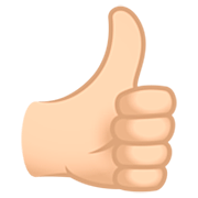 👍🏻 Emoji Polegar Para Cima: Pele Clara na JoyPixels 7.0.