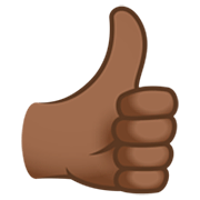 👍🏾 Emoji Polegar Para Cima: Pele Morena Escura na JoyPixels 7.0.