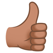 Emoji 👍🏽 Pollice In Su: Carnagione Olivastra su JoyPixels 7.0.