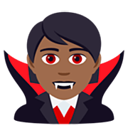 🧛🏾 Emoji Vampiro: Pele Morena Escura na JoyPixels 7.0.
