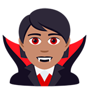🧛🏽 Emoji Vampir: mittlere Hautfarbe JoyPixels 7.0.