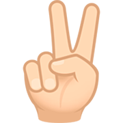 ✌🏻 Emoji Mão Em V De Vitória: Pele Clara na JoyPixels 7.0.