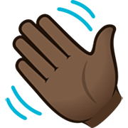 winkende Hand: dunkle Hautfarbe JoyPixels 7.0.