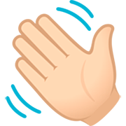 Emoji 👋🏻 Mano Che Saluta: Carnagione Chiara su JoyPixels 7.0.
