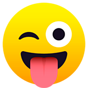😜 Emoji Rosto Piscando E Com Língua Para Fora na JoyPixels 7.0.