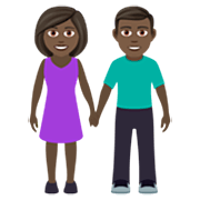 👫🏿 Emoji Mann und Frau halten Hände: dunkle Hautfarbe JoyPixels 7.0.