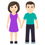 👫🏻 Emoji Homem E Mulher De Mãos Dadas: Pele Clara na JoyPixels 7.0.