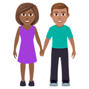 👩🏾‍🤝‍👨🏽 Emoji Homem E Mulher De Mãos Dadas: Pele Morena Escura E Pele Morena na JoyPixels 7.0.
