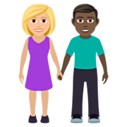 Femme Et Homme Se Tenant La Main : Peau Moyennement Claire Et Peau Foncée JoyPixels 7.0.