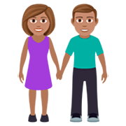 👫🏽 Emoji Homem E Mulher De Mãos Dadas: Pele Morena na JoyPixels 7.0.