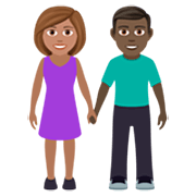 Femme Et Homme Se Tenant La Main : Peau Légèrement Mate Et Peau Foncée JoyPixels 7.0.