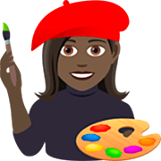 👩🏿‍🎨 Emoji Künstlerin: dunkle Hautfarbe JoyPixels 7.0.