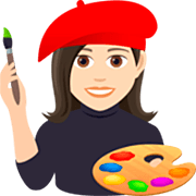 Emoji 👩🏻‍🎨 Artista Donna: Carnagione Chiara su JoyPixels 7.0.