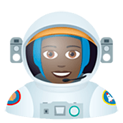 Emoji 👩🏿‍🚀 Astronauta Donna: Carnagione Scura su JoyPixels 7.0.