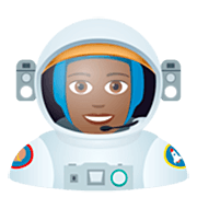 Émoji 👩🏾‍🚀 Astronaute Femme : Peau Mate sur JoyPixels 7.0.