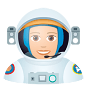 👩🏼‍🚀 Emoji Astronautin: mittelhelle Hautfarbe JoyPixels 7.0.
