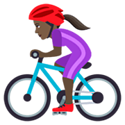 Emoji 🚴🏿‍♀️ Ciclista Donna: Carnagione Scura su JoyPixels 7.0.