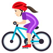 Emoji 🚴🏻‍♀️ Ciclista Donna: Carnagione Chiara su JoyPixels 7.0.
