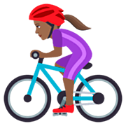 🚴🏾‍♀️ Emoji Mujer En Bicicleta: Tono De Piel Oscuro Medio en JoyPixels 7.0.