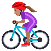 🚴🏽‍♀️ Emoji Mulher Ciclista: Pele Morena na JoyPixels 7.0.