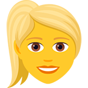 👱‍♀️ Emoji Mulher: Cabelo Loiro na JoyPixels 7.0.