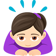 🙇🏻‍♀️ Emoji Mujer Haciendo Una Reverencia: Tono De Piel Claro en JoyPixels 7.0.